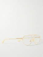 Bottega Veneta - Aviator-Style Gold-Tone Optical Glasses
