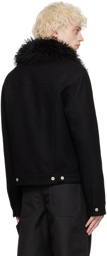 Courrèges Black Faux-Fur Collar Jacket