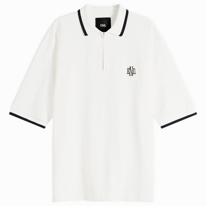 Photo: END. Piquet Polo in Off White/Ciner Black