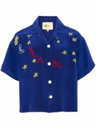 Glass Cypress Blue Nightsky Silk Shirt