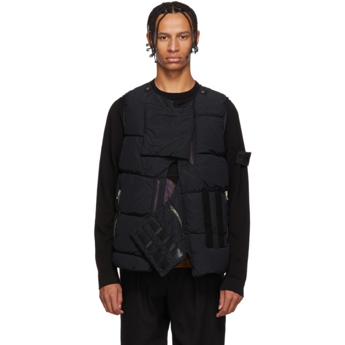 Mos heldig skille sig ud Stone Island Shadow Project Black Down Panel Vest Stone Island Shadow  Project