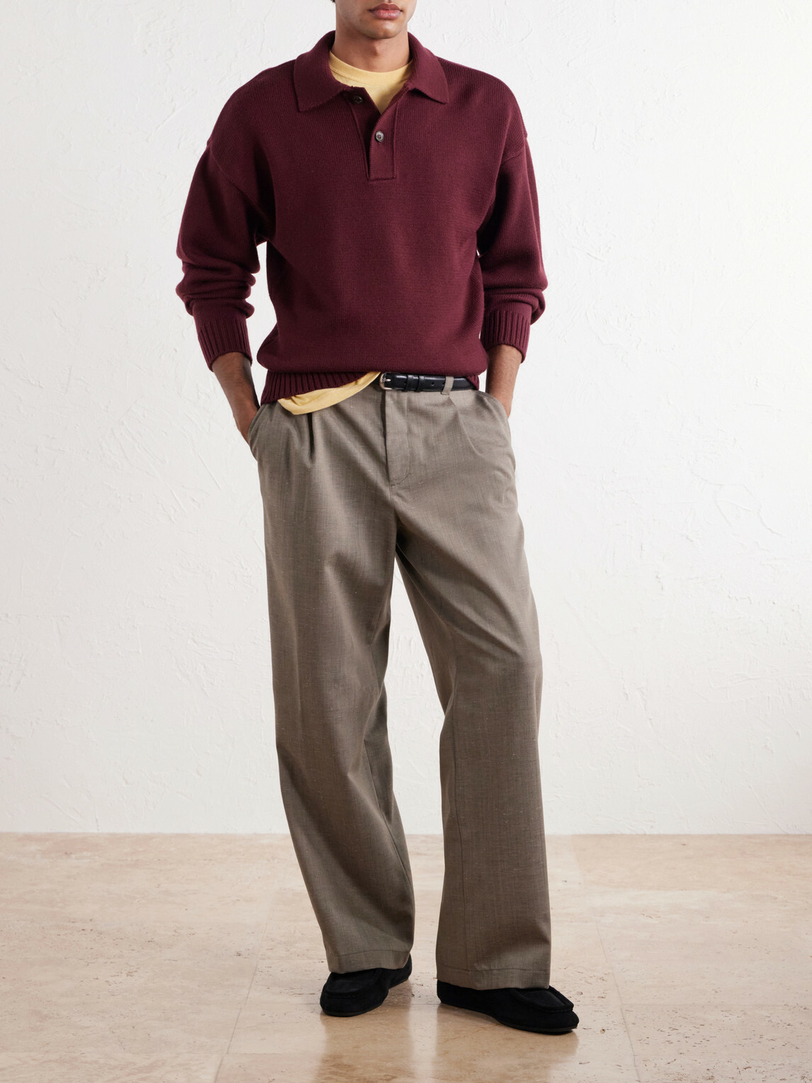 Aimé Leon Dore - Merino Wool Polo Sweater - Burgundy