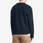 A.P.C. Men's Leandre Pleat Stitch Cardigan in Dark Navy