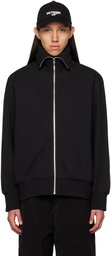 We11done Black High Neck Zip Up Sweater