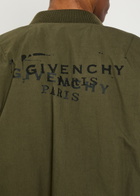 Givenchy Logo-print Cotton-blend Bomber Jacket Khaki