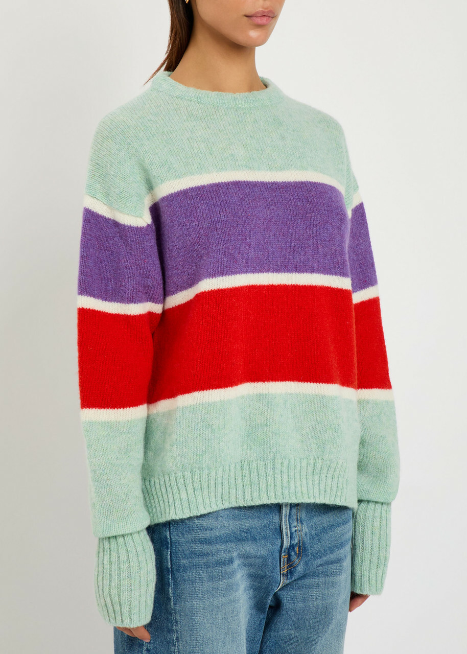JW Anderson Striped Crew-neck Wool Jumper Multicoloured 1