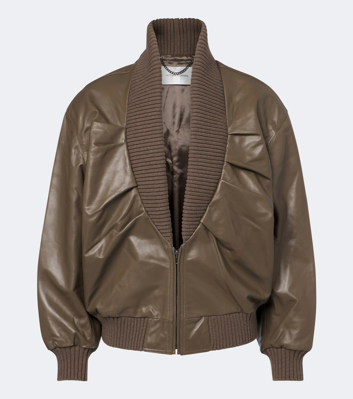 Victoria Beckham Zana leather bomber jacket