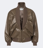Victoria Beckham Zana leather bomber jacket