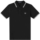 Fred Perry Authentic Men's Slim Fit Twin Tipped Polo Shirt in Black/White