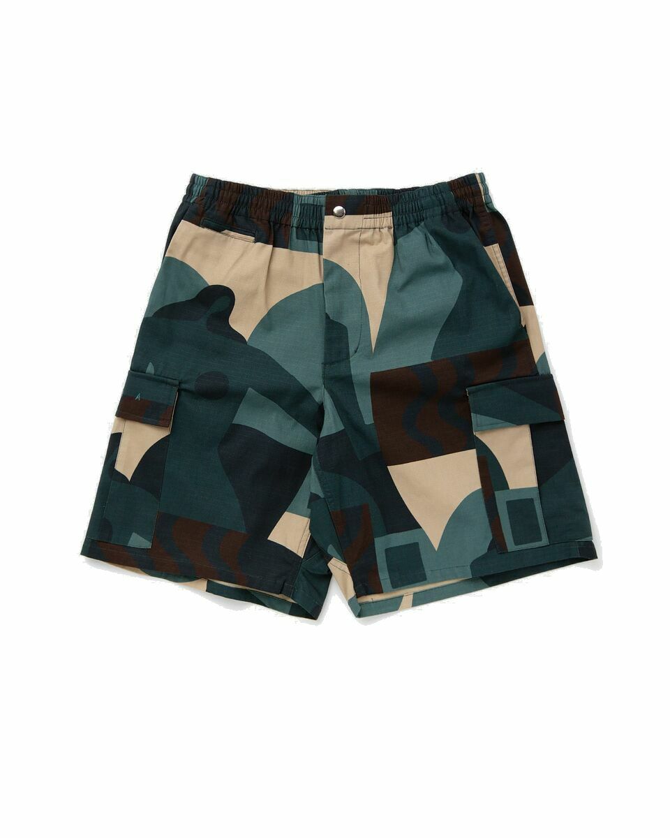 Photo: By Parra Distorted Camo Shorts Green/Beige - Mens - Cargo Shorts