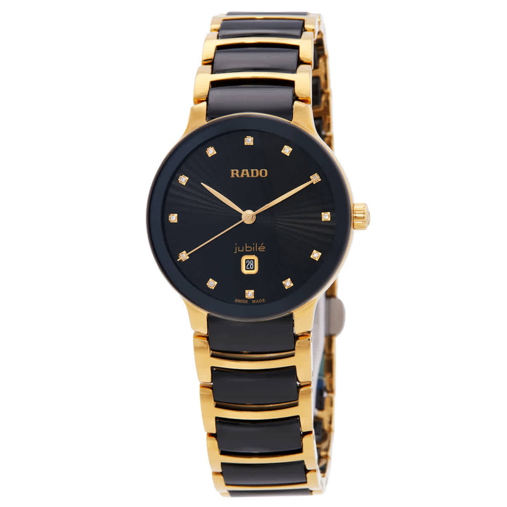 Photo: Rado Centrix Diamonds Quartz Black Dial Ladies Watch R30025742