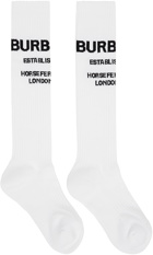 Burberry White 'Horseferry' Knee-High Socks