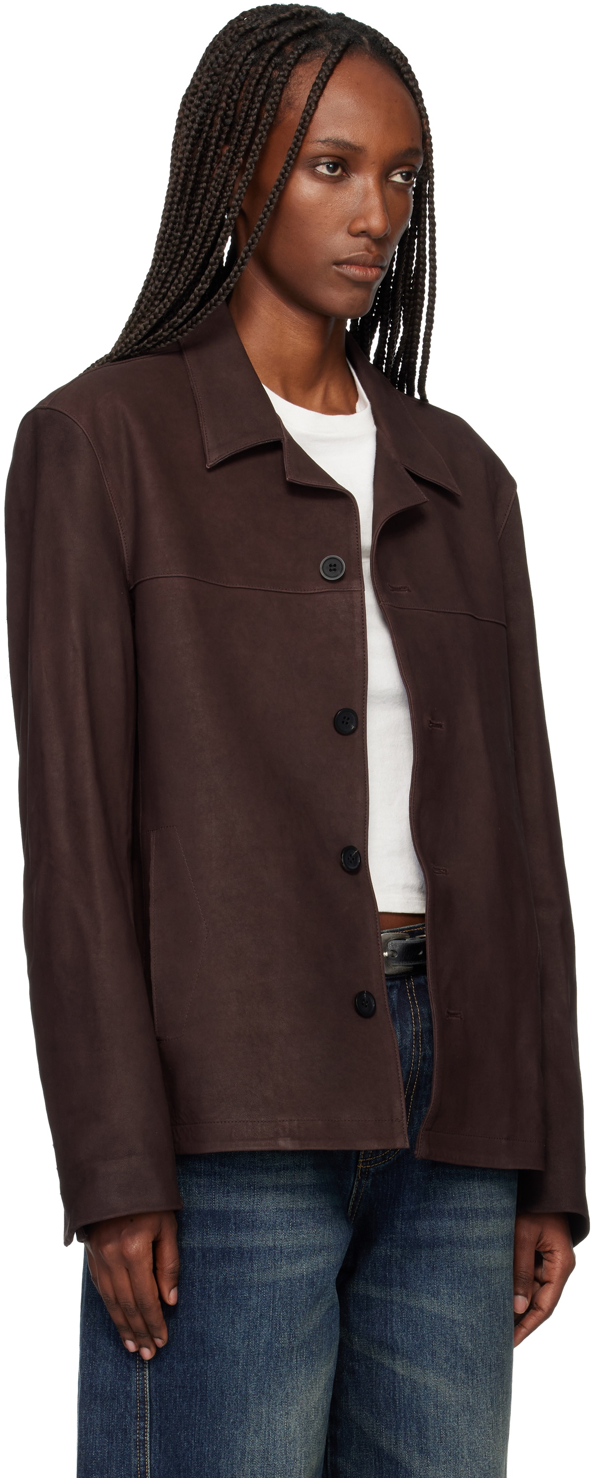 TONYWACK Burgundy Lamb Leather Nubuck Jacket