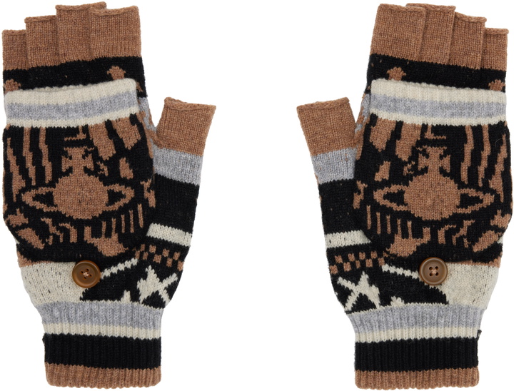 Photo: Vivienne Westwood Beige & Black Fingerless Gloves