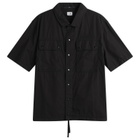C.P. Company Men's Ripstop Short Sleeve Overshirt in Black