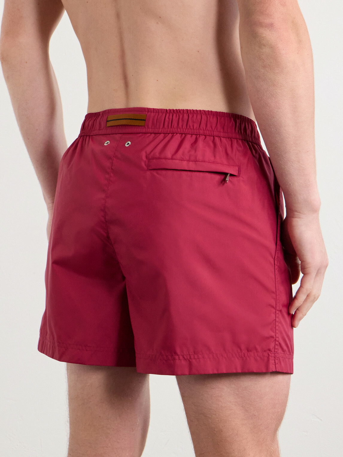 Zegna - Straight-Leg Mid-Length Swim Shorts - Red