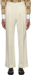 Casablanca Off-White Merino Wool Pleated Trousers