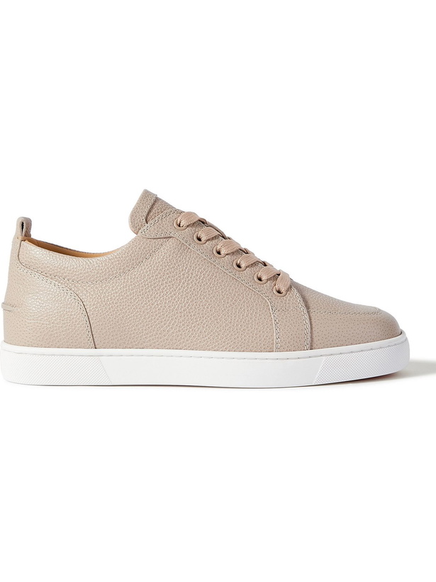 Photo: CHRISTIAN LOUBOUTIN - Rantulow Full-Grain Leather Sneakers - Neutrals