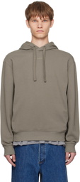 Hugo Taupe Cotton-Terry Relaxed-Fit Hoodie