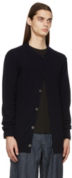 Comme des Garçons Shirt Navy Knit Lambswool Crewneck Cardigan