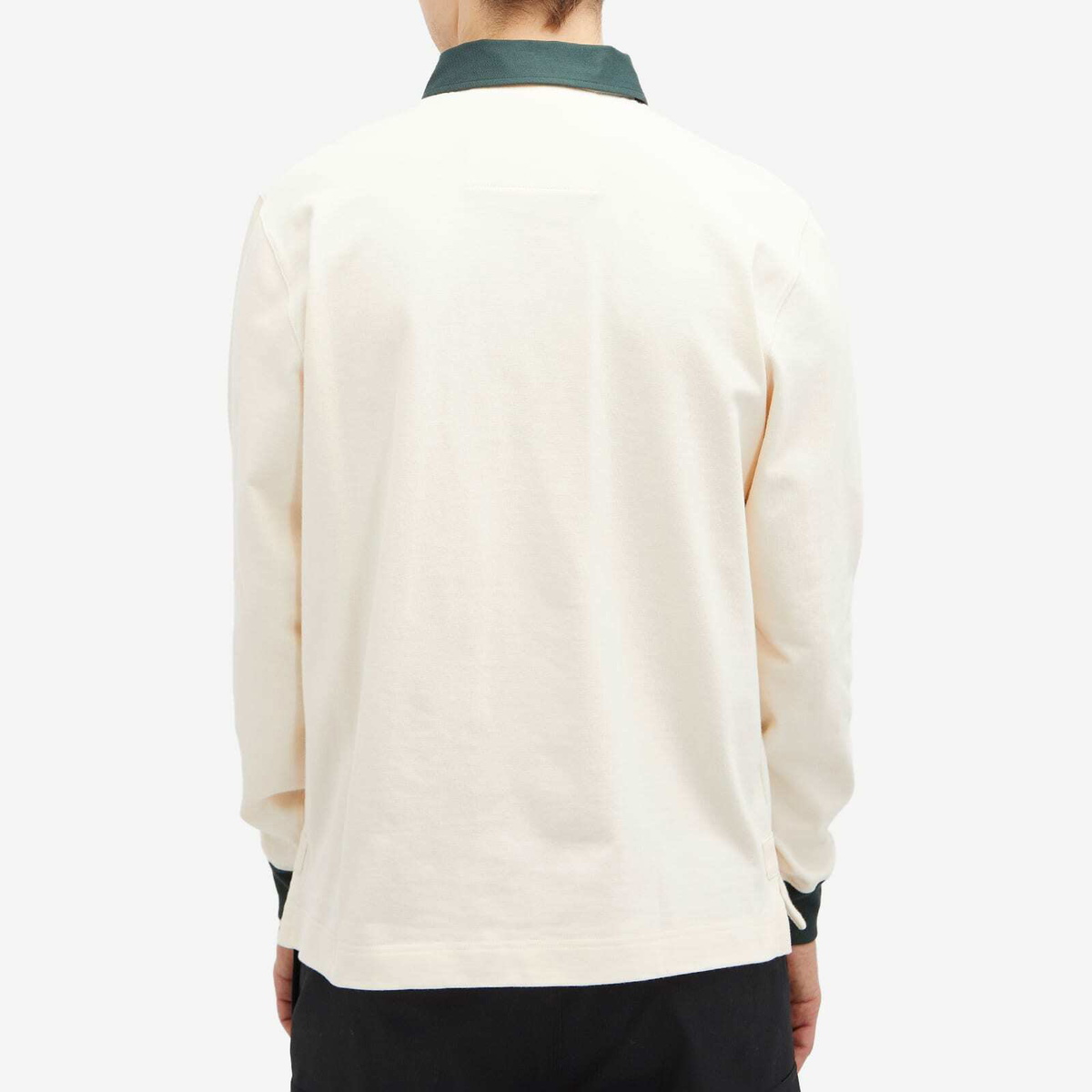 Givenchy Men's Long Sleeve Rugby Polo in White/Green