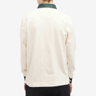Givenchy Men's Long Sleeve Rugby Polo in White/Green