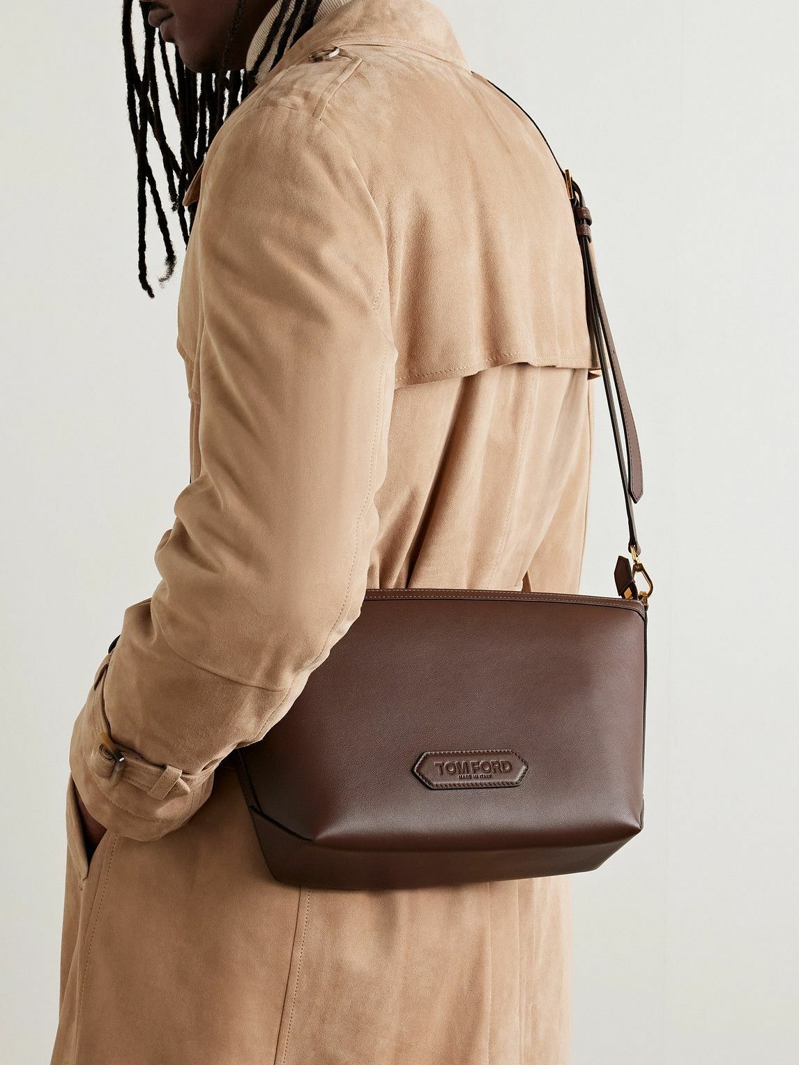 TOM FORD - Logo-Debossed Leather Messenger Bag