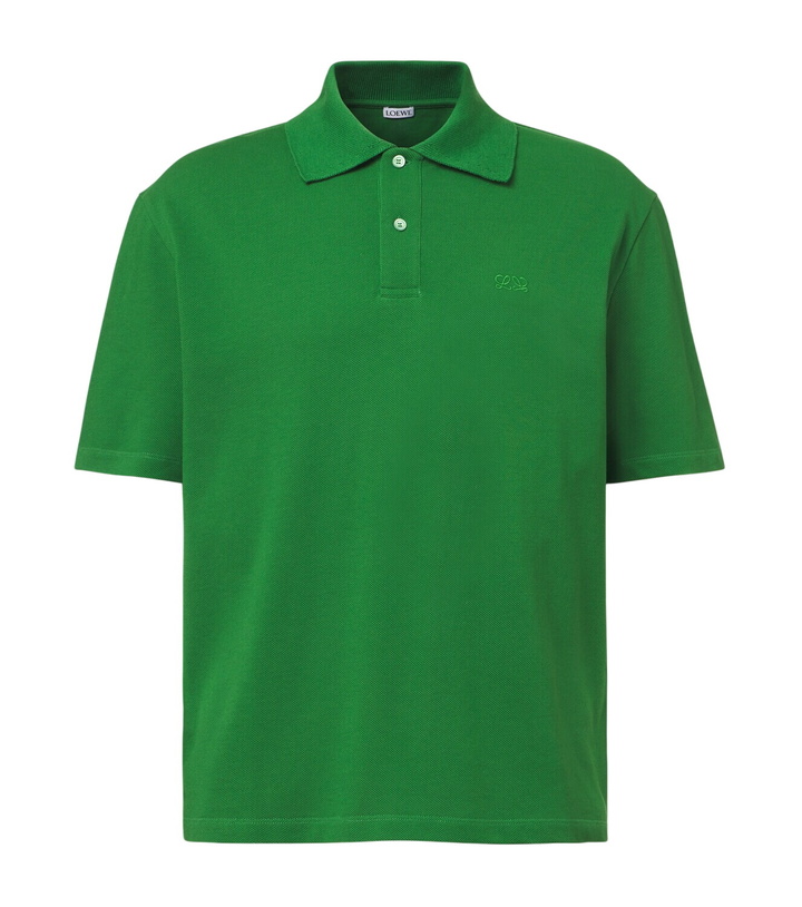 Photo: Loewe Logo embroidered cotton polo shirt
