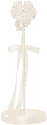 Simone Rocha SSENSE Exclusive White Beaded Large Flower Bag Charm