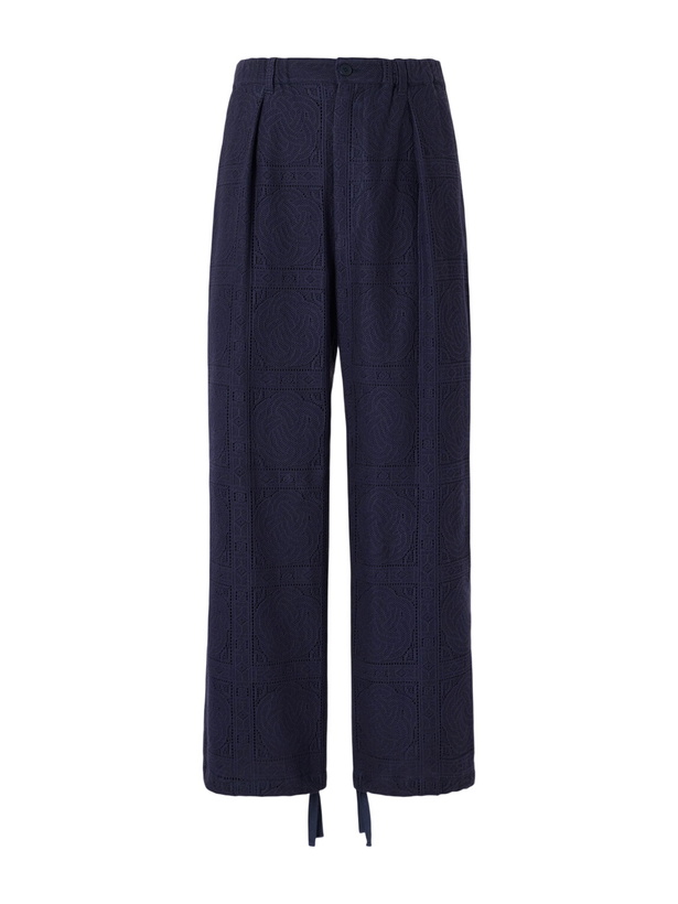 Photo: Blue Blue Japan - Straight-Leg Cotton-Blend Suit Trousers - Blue