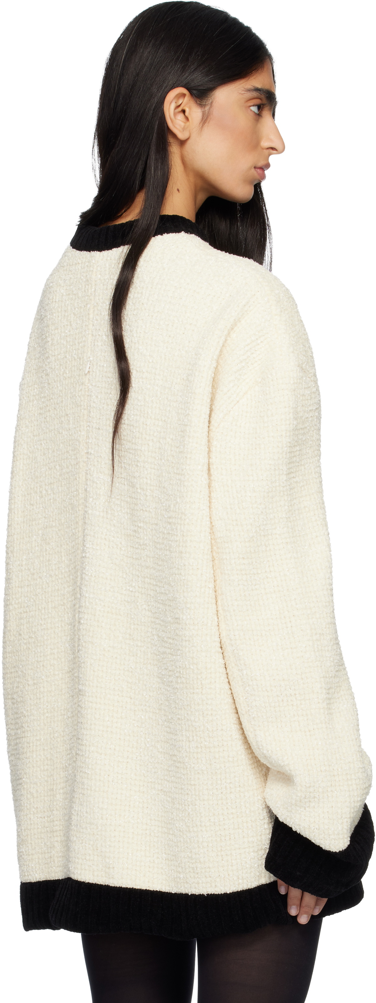 MARIE ADAM-LEENAERDT Off-White Covered Tweed Sweater