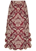 Farm Rio Jacquard Woven Midi Skirt Red
