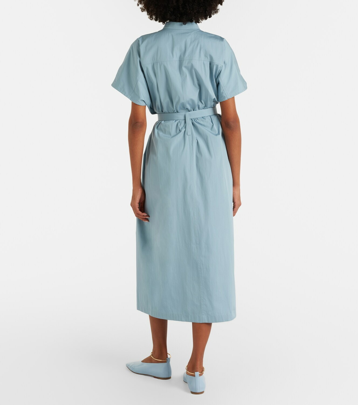 Jil Sander Belted cotton poplin shirt dress