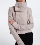 Rick Owens Asymmetric alpaca and wool-blend jacket