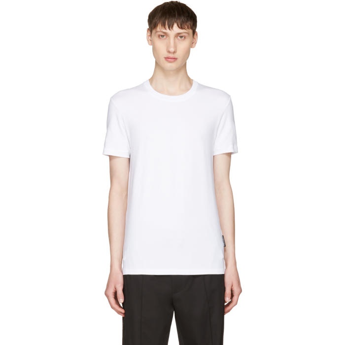 Photo: Dolce and Gabbana White Pure R-Neck T-Shirt 