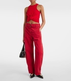 Magda Butrym Gathered cotton-blend tank top