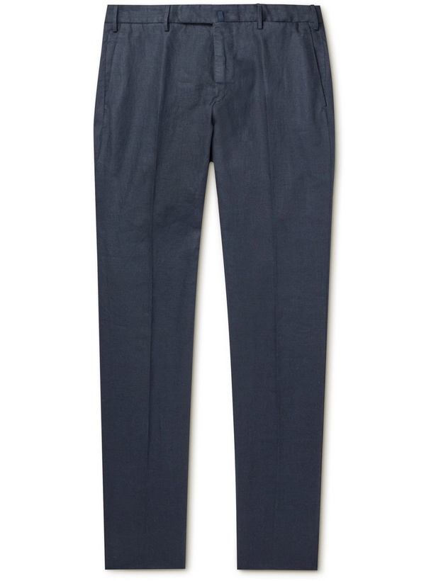 Photo: Incotex - Venezia 1951 Slim-Fit Linen Trousers - Blue