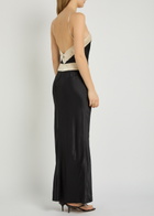 Reformation Jillian Panelled Silk Maxi Dress Black And White