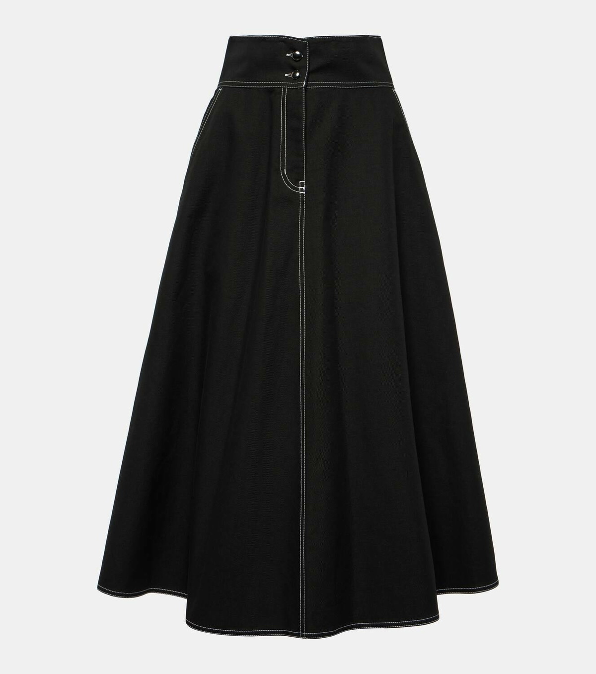 Max Mara Yamato flared cotton and linen midi skirt Max Mara