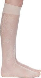 Valentino Beige Floral Socks