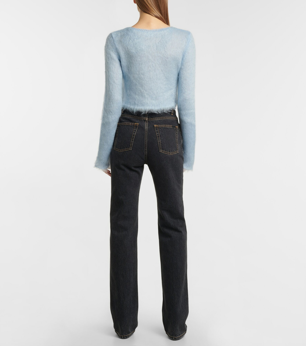 Saint Laurent - Cropped mohair-blend sweater Saint Laurent