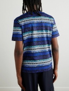 Missoni - Printed Striped Cotton-Jersey T-Shirt - Blue