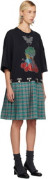 Chopova Lowena Black & Green Spaced Out T-Shirt Minidress