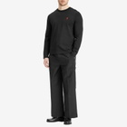 AMI Paris Men's Small Red ADC Classic Long Sleeve T-Shirt in Black