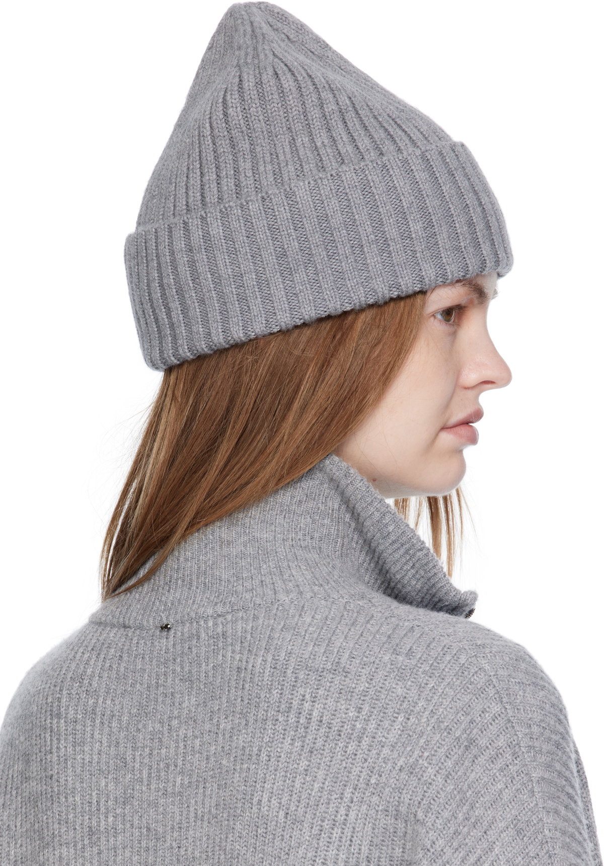 Ruslan Baginskiy Gray Monogram-Embroidered Wool Beanie