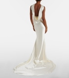 Danielle Frankel Bridal River silk and wool bustier gown