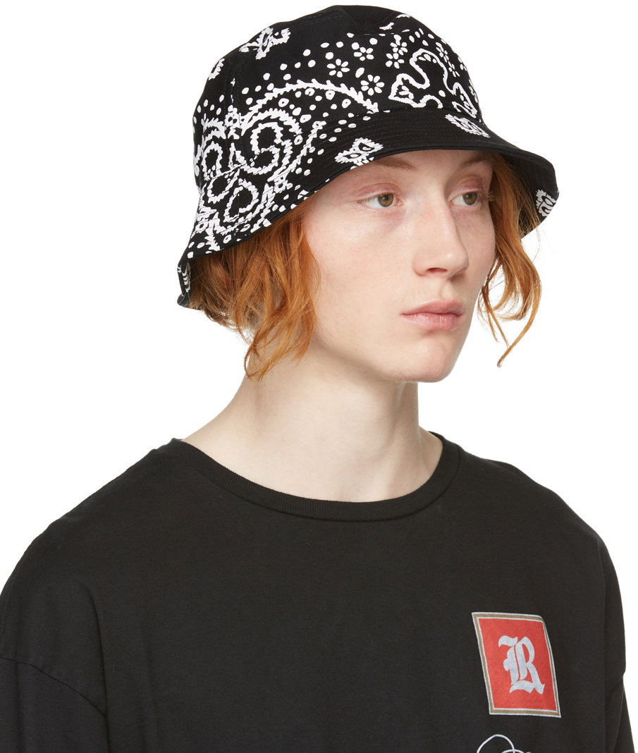 Rhude Black Paisley Rhepurposed Bucket Hat Rhude