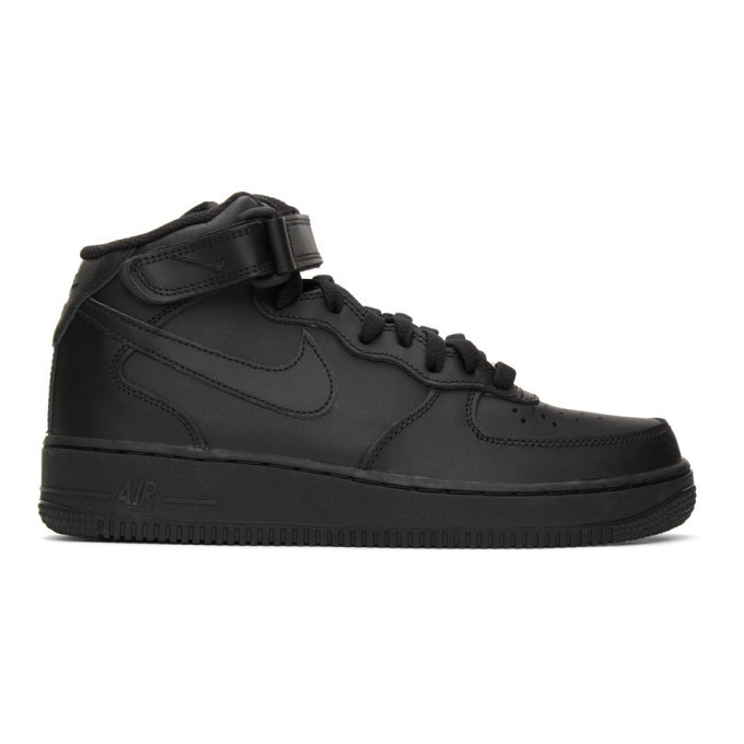 Photo: Nike Black Air Force 1 Mid 07 Sneakers