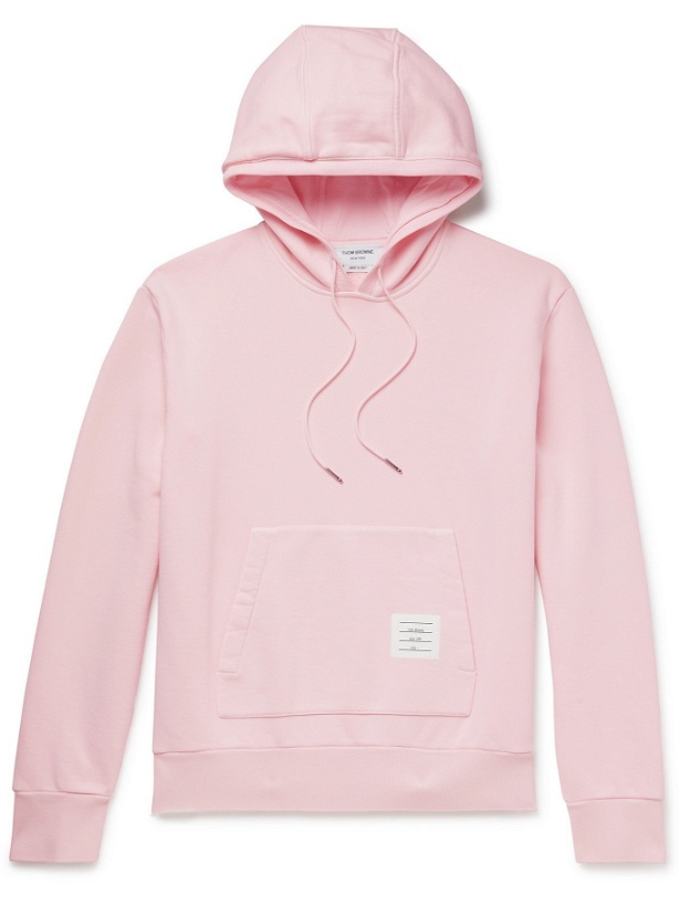 Photo: THOM BROWNE - Garment-Dyed Loopback Cotton-Jersey Hoodie - Pink - 0