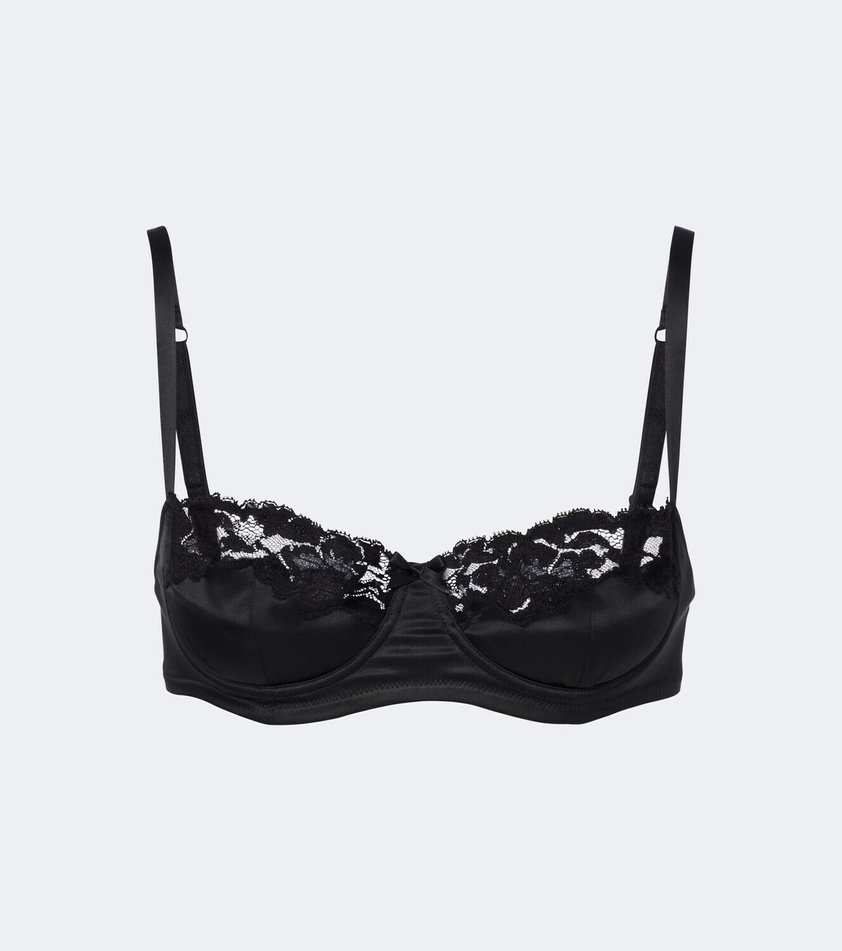 Dolce&Gabbana Lace-trimmed silk-blend satin bra
